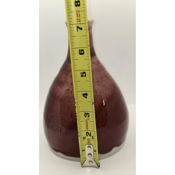 Beautiful Studio Art Pottery Bud Vase with Ox Blood Glaze - Picture 15 of 16